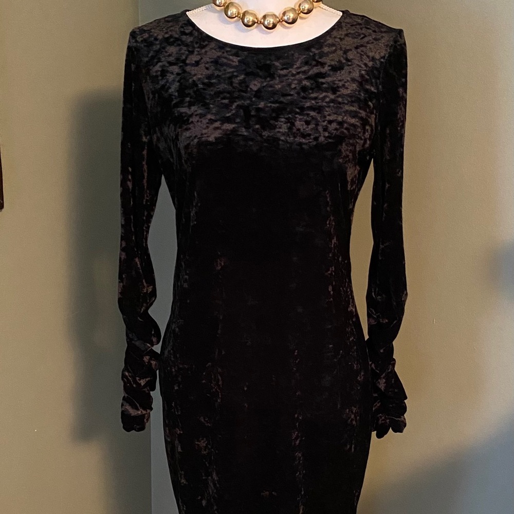 Sexy velvet block evening dress